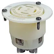 2746 White Outlet Flanged 3-Pole 4-Wire 3-Phase L17 30R 30A 600V 1