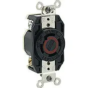 2760 Black Locking Receptacle, 4-Pole 4-Wire 3-Phase L19-30, 30A 277/480V 1