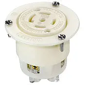 2820 Black Grounding Receptacle, Single Locking, 4-Pole 5-Wire, 30A 277/480V 1