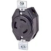 3330 Black Receptacle, Locking Single, 3-Pole 3-Wire, Non-Nema 30A 125/250V 1