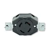 3430 Black Receptacle Locking Single 4-Pole 4-Wire 3-Phase Non-Nema 30A 120/208V 1