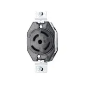 3720 Black Receptacle Locking Single 2-Pole 3-Wire 20A 347V Ac 1