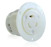 3756 Black Flanged Outlet 2-Pole 3-Wire L24 20R 20A 347Vac 1