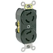 4550 Black Locking Receptacle Duplex 2-Pole 3-Wire L6-15 15A 250V 1