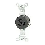4710 Black Receptacle Locking Single 2-Pole 3-Wire L5-15 15A 125V 1