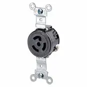 4760 Black Receptacle Locking Single 2-Pole 3-Wire L7-15R 15A 277V Ac 1