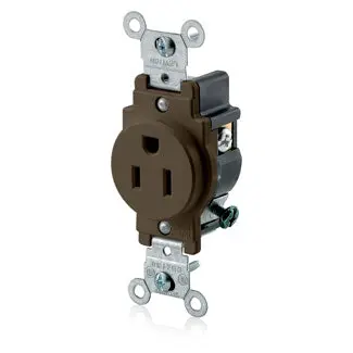 5015 Brown Receptacle Single 2-Pole 3-Wire 5-15R 15A 125V 1