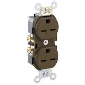 5028 Brown Duplex Receptacle, Indented, 2-Pole, 3-Wire, 15A 250V 1