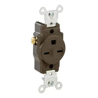 5029 Brown Receptacle Single 2-Pole 3-Wire 6-15R 15A 250V 1