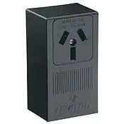 5050 Black Receptacle Single 3-Pole 3-Wire Surface Mount 50A 125/250V 1