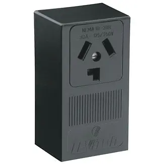 5054 Black Receptacle, Single 3-Pole 3-Wire Surface Mount, 30A 125/250V 1