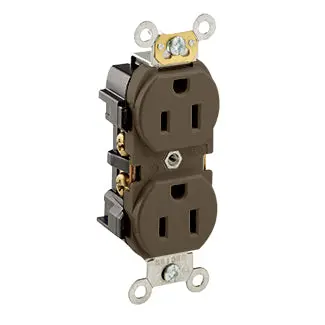 5252 Brown Duplex Receptacle, 2 Pole, 3 Wire, 15A 125V 1