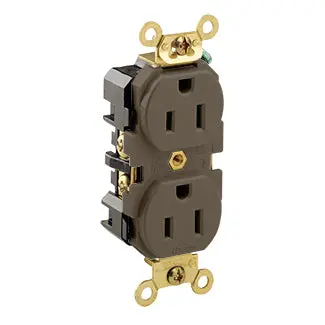 5262 Brown Duplex Receptacle 2-Pole 3-Wire 15A 125V 1