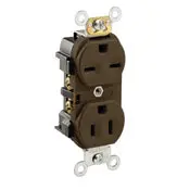 5292 Brown Receptacle Duplex Dual Volt 2-Pole 3-Wire 15A 125/250V 1