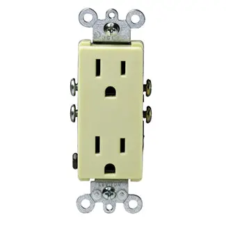 5325 Brown Decora Duplex Receptacle, 2-Pole 3-Wire, 15A 125V 1