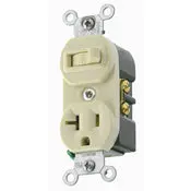 5335 Brown Combi Decora Switch And Receptacle, 1-Pole/2-Pole 3-Wire, 20A 125V 1