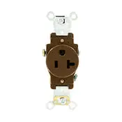 5351 Brown Single Receptacle, 2-Pole 3-Wire, 20A 125V 1