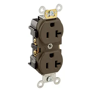 5352 Brown Receptacle Duplex T-Slot, 2-Pole, 3-Wire, 20A 125V 1