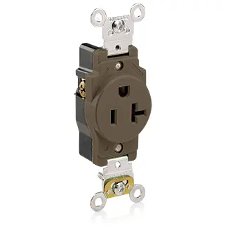 5361 Brown Receptacle, Single 2-Pole, 3-Wire, 20A, 125V 1