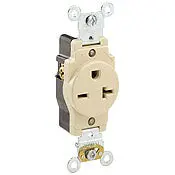 5461 Brown Receptacle Single 2-Pole 3-Wire 20A 250V 1