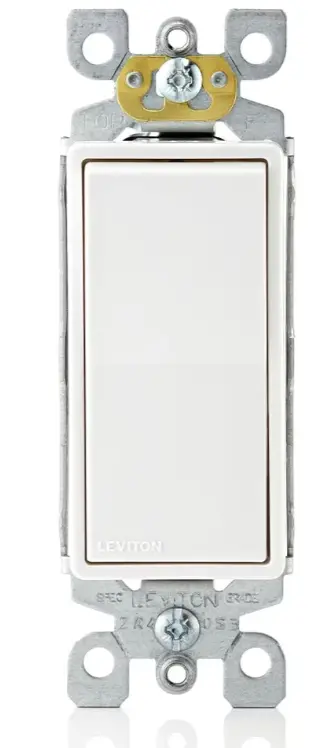 5601-P2w Decora Rocker Single-Pole Ac Quiet Switch, Self-Grounding, 15 Amp, 120/277 Volt, Residential Grade, White 1