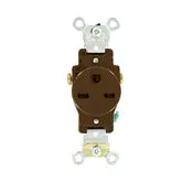 5651 Brown Receptacle Single 2-Pole 3-Wire 15A 250V 1