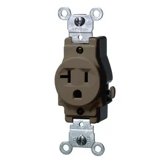 5801 Brown Receptacle Single 2-Pole 3-Wire 5-20R 20A 125V 1