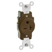 5823 Brown Receptacle Single 2 Pole 3 Wire 6-20R 20A 250V 1