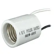 70046 White Glazed Lampholder 18Ga Sew2 9" 4Kv 660W 600V 1