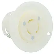 7557 White Outlet Flanged 3-Pole 3-Wire Non-Nema 15A 125V 1