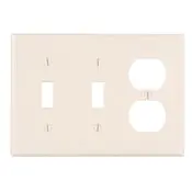 78021 Light Almond 3-Gang Wallplate With 2 Toggles And 1 Duplex 1