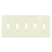 78023 Light Almond 5-Gang 5-Toggle Wallplate 1