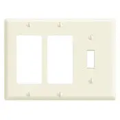 80431 Brown Wallplate 3-Gang 1 Toggle/2 Decora 1