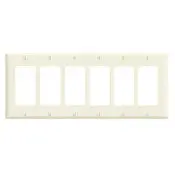 80436 Brown 6-Gang Decora Wall Plate For Electrical Outlets 1