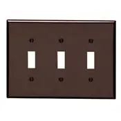 80511 - Brown 3-Gang 3-Toggle Wallplate, Midway Size 1