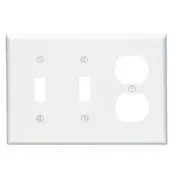 80521 Brown Wallplate - 3-Gang 2-Toggle 1-Duplex, Midway Size 1