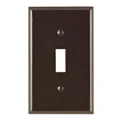 80701 Brown 1-Gang Toggle Switch Wallplate With Cap Screw 1