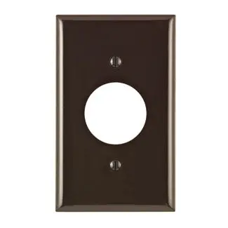 80704 Brown Single Gang Wallplate - 1 Outlet, 1.406 Dia 1