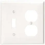 80705 Brown Wallplate - 2-Gang Toggle Switch Duplex Outlet With Cap Screw 1