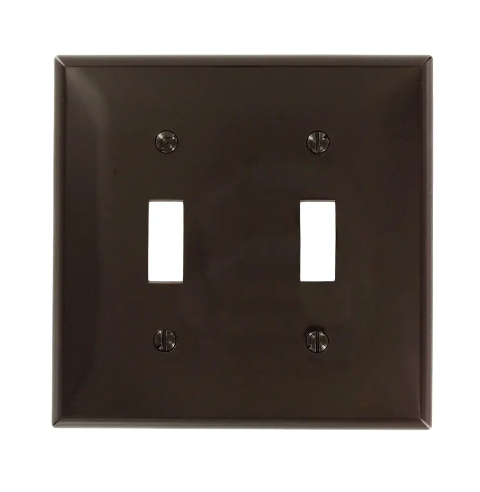 80709 Brown 2-Gang Toggle Wallplate, Durable Thermoplastic 1