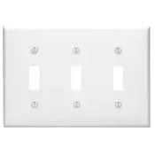 80711 Brown 3-Gang Toggle Switch Wallplate, Thermoplastic 1