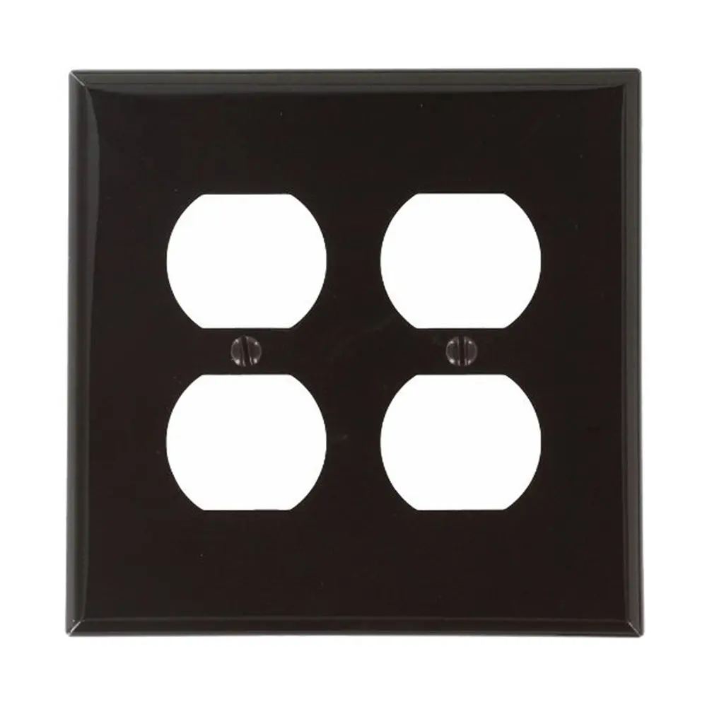 80716 Brown 2-Gang Duplex Outlet Wallplate - Thermoplastic 1