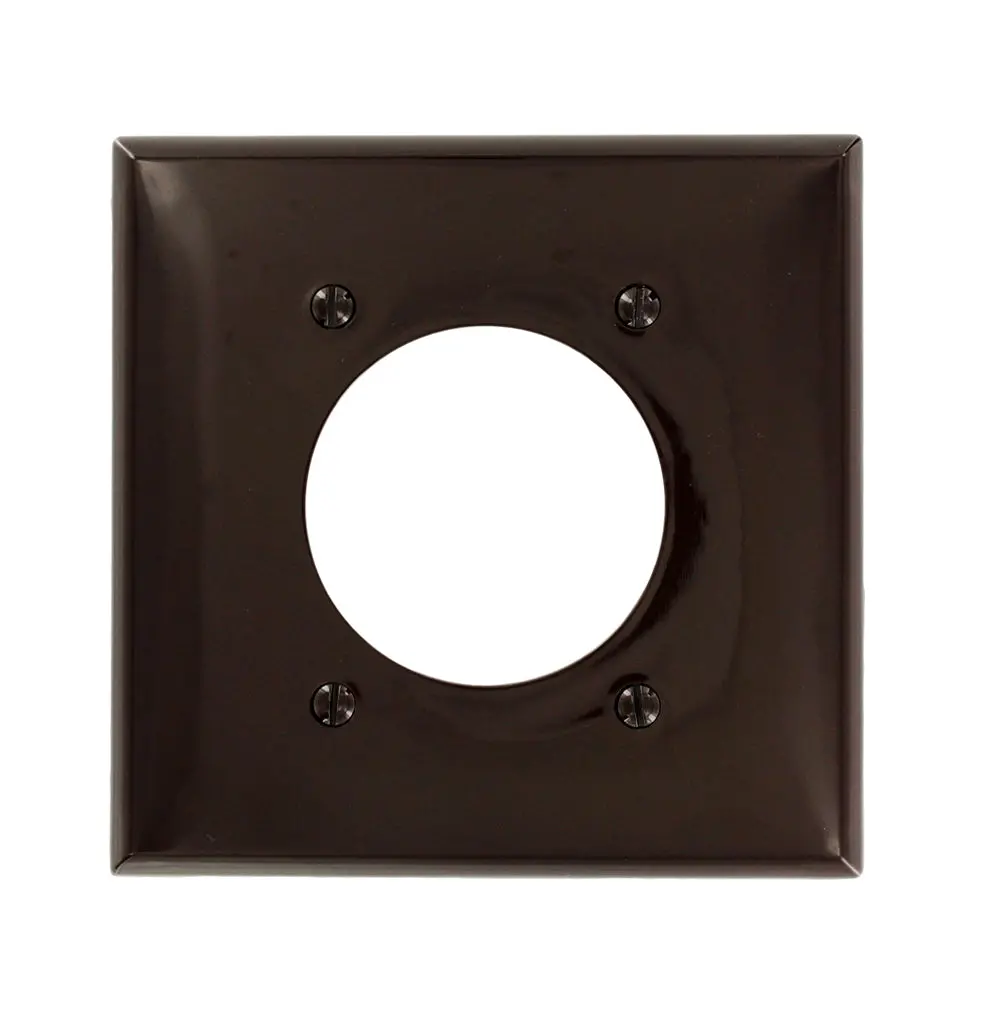 80726 Brown Wallplate - 2-Gang Single Outlet, 2 X 1.45" Dia, Nylon 1