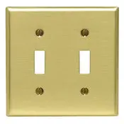 81011 Brass Wallplate 3-Gang 3-Toggle Satin Finish Standard Size 1