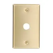81017 Brass Wallplate - 1 Gang Tel/Cable 0.625" Satin Finish Box Mount 1