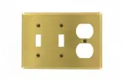 81023 Brass 5-Gang 5-Toggle Wallplate, Standard Size, Satin Finish 1