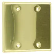 81025 Brass Wallplate, 2-Gang Blank, Satin Finish, Box Mount 1