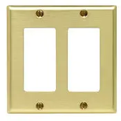 81409 Brass 2-Gang Decorative Wallplate 1