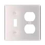 83005 Aluminum Wallplate, 2-Gang, 1 Toggle, 1 Duplex, Satin Finish 1