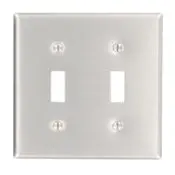 83009 Aluminum Wallplate - 2 Gang 2 Toggle Satin Finish 1